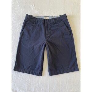 J.Crew Mens Navy Blue 100% Cotton Chino Shorts Size 31 Flat Front Casual